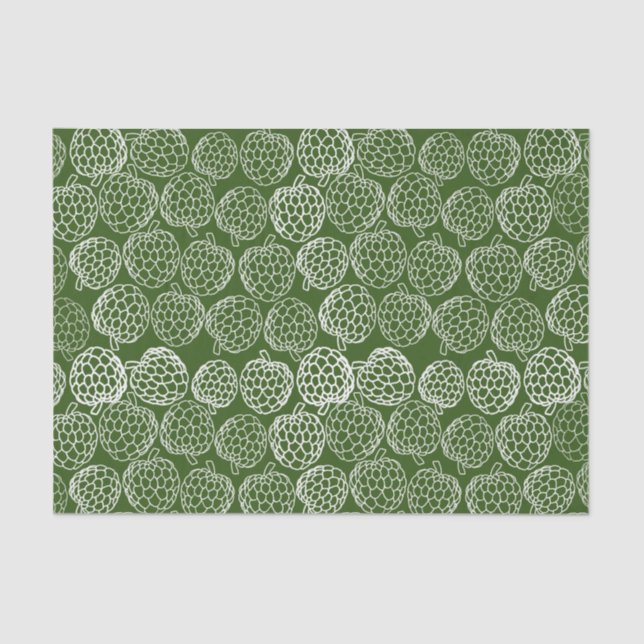 Papel De Seda Maçãs de Açúcar Verde, Fruta Tropical (Frente )