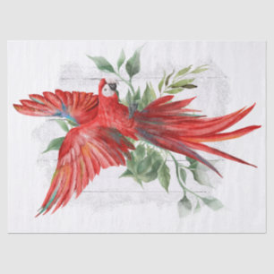 Papel De Seda Macaw Parrot Eucalyptus Watercolor