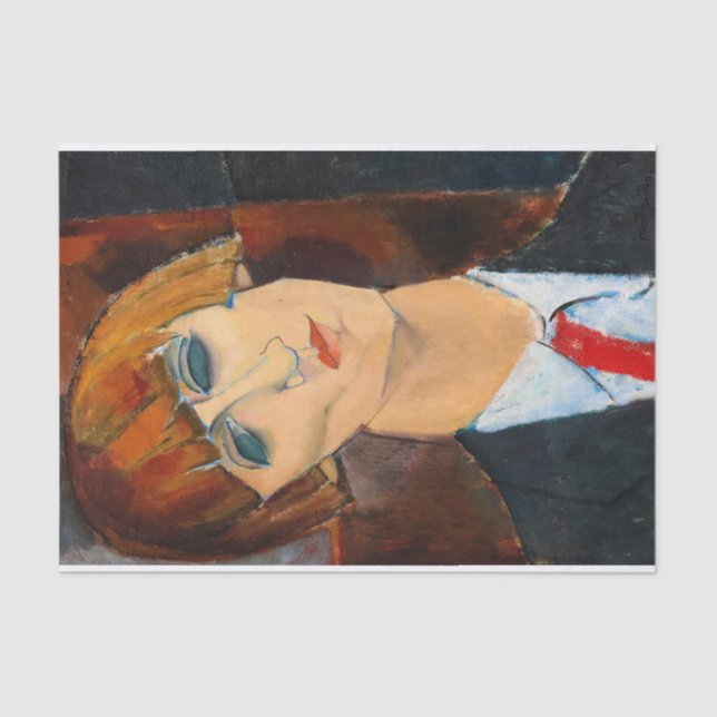 Papel De Seda Madame Kisling, 1917, por Amedeo Modigliani (Frente )