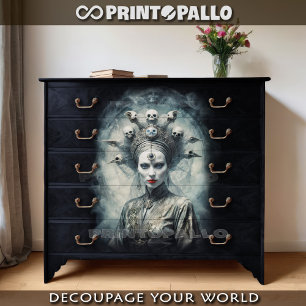 Papel De Seda Madame Skull, Rainha Gótica dos Ossos