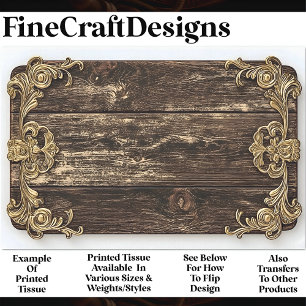 Papel De Seda Madeira escura, Dourada instalação de rolagem AN4