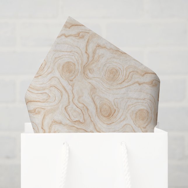 Papel De Seda Madeira Falsa Creme (Sacola de presentes)