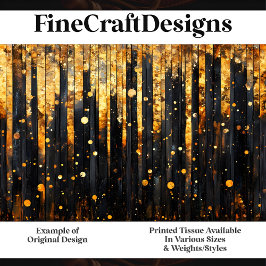 Papel De Seda Madeira Negra Com Efeito Folha Dourado Decoupage J