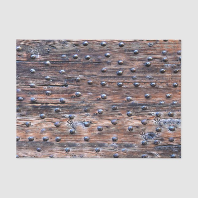 Papel De Seda Madeira resistida velha rústica com unhas (Frente )