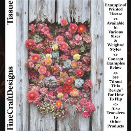 Papel De Seda Madeira Rústica Com Flores CL4