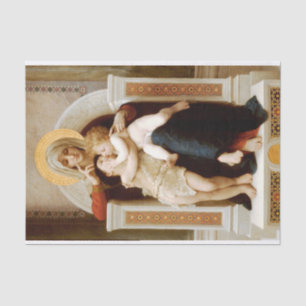 Papel De Seda Madonna com a criança e João Batista, Bouguereau