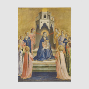 Papel De Seda Madonna com Criança e Doze Angels por Angélico