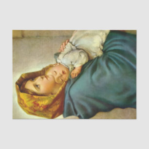 Papel De Seda Madonna e Criança, Natal Religioso Tradicional