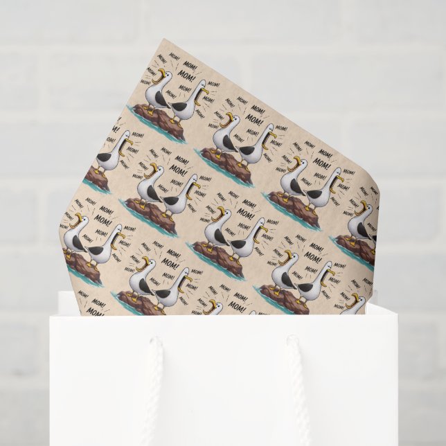 Papel De Seda Mãe de Gaivota Engraçado Personalizado (Sacola de presentes)