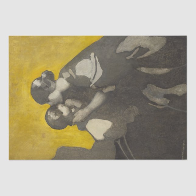 Papel De Seda Mãe e Criança (por Norah Neilson Cinza) (Frente )