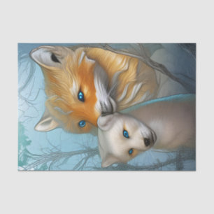 Papel De Seda Mãe Fox e bebê