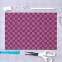 Papel De Seda Magenta and smoke checkerboard pattern