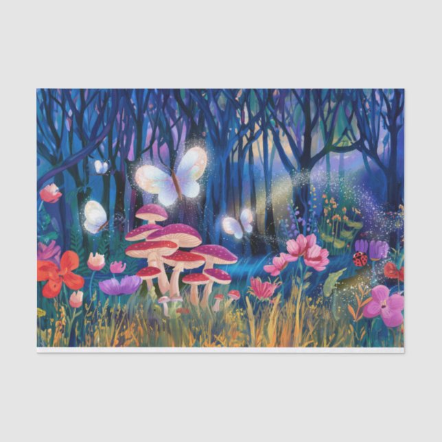 Papel De Seda Magia das Borboletas, Floresta Etérea,  (Frente )