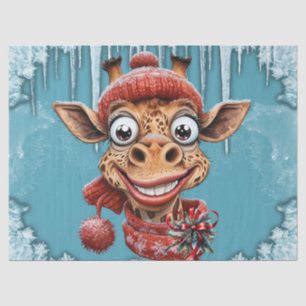 Papel De Seda Magia de inverno com uma girafa de desenho animado