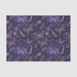 Papel De Seda Magic Celestial Garden with Butterflies, Lavender