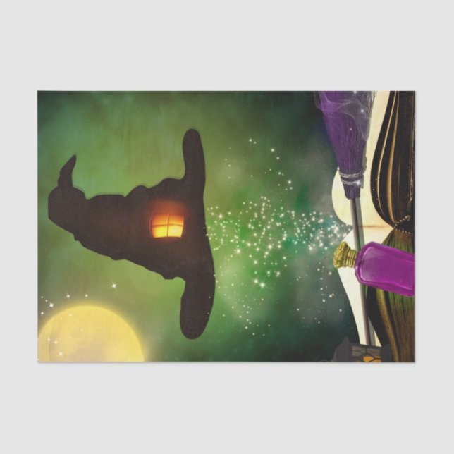 Papel De Seda Magic Hat & Magical Spell Book Whimsical Fund Part (Frente )