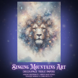 Papel De Seda Magical Fantasy Lion Decoupage