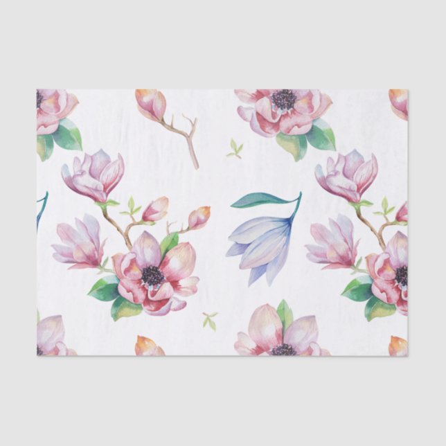 Papel De Seda Magnólia da aguarela (Frente )
