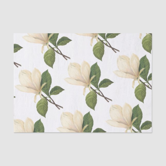Papel De Seda Magnolia Flower Pattern (Frente )