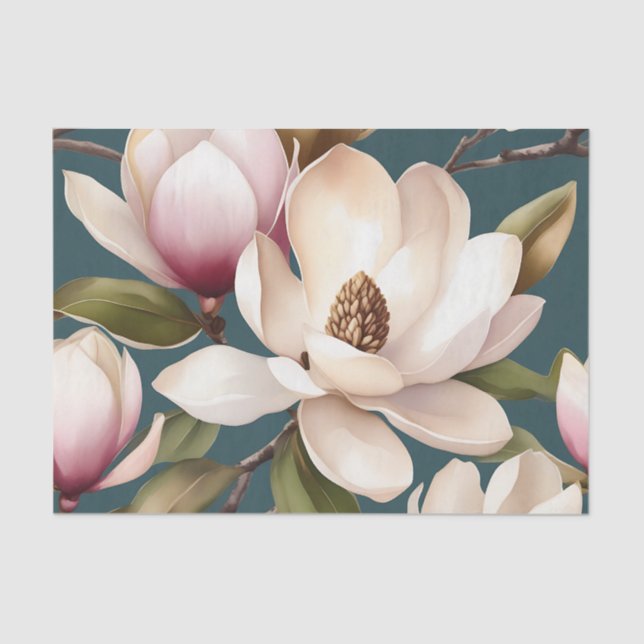 Papel De Seda Magnolia Primavera Floral (Frente )