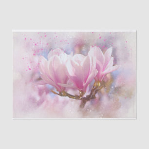 Papel De Seda Magnolias Rosa Em Meio a Um Fundo De Shimmering
