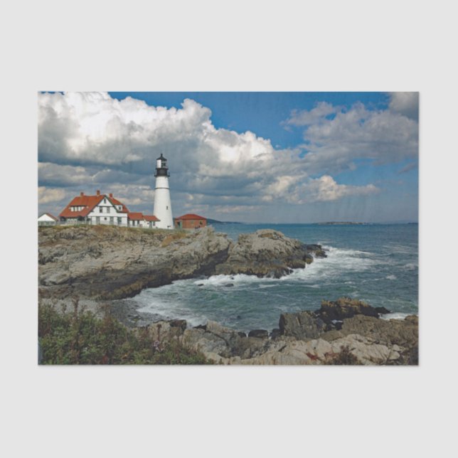 Papel De Seda Maine Portland Head Lighthouse Foto (Frente )