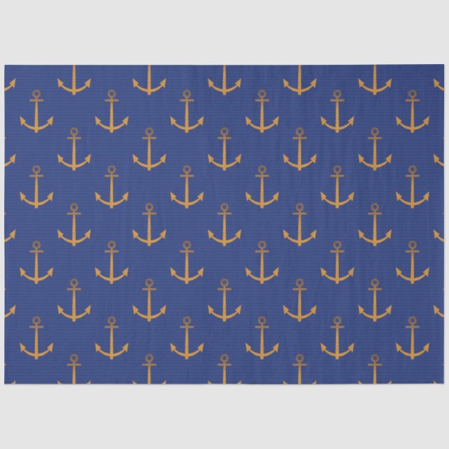 Papel De Seda Mais Vermelho e Azul-Marinho Série Náutica Design  (Frente )