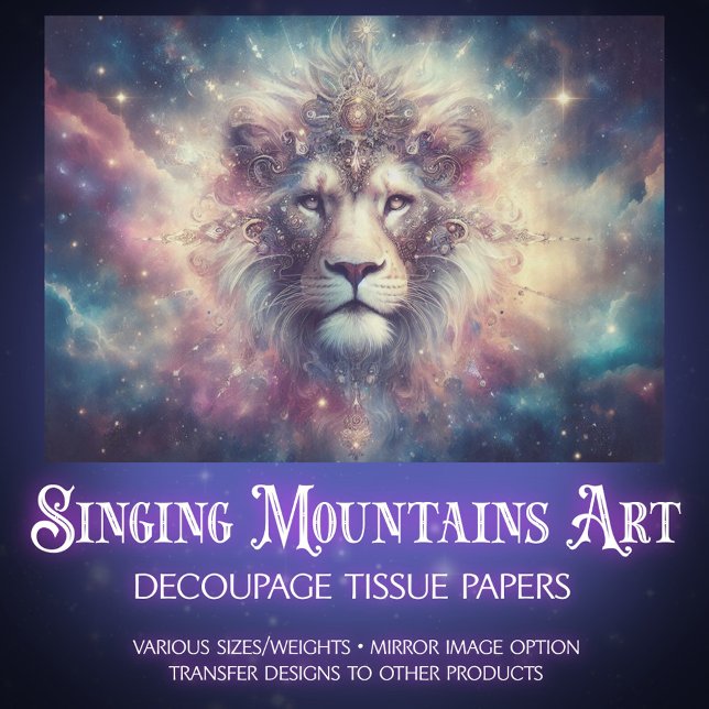 Papel De Seda Majestic Celestial King Lion Decoupage (Criador carregado)