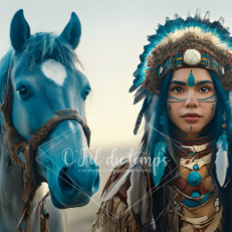 Papel De Seda Majestic Horse And Young Native Woman