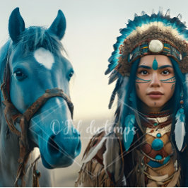 Papel De Seda  Majestic Horse And Young Native Woman