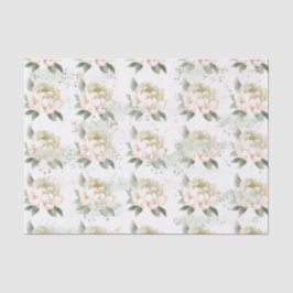 Papel de Seda Manchado Peônias Rosa Bege
