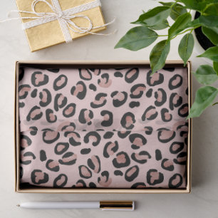 Papel De Seda Manchas de Leopard em Ouro Rosé em Rosa Coral Suav