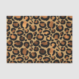 Papel De Seda Manchas de Leopardo Marrom Elegante Animal Selvage