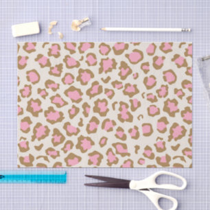 Papel De Seda Manchas de leopardo rosa marrom na moda Boho Decou