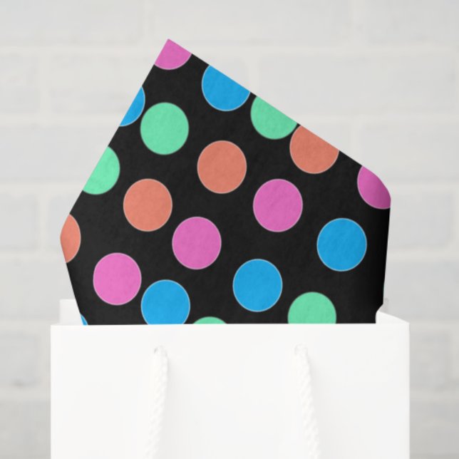 Papel De Seda Manchas de pastel de primavera em preto (Sacola de presentes)