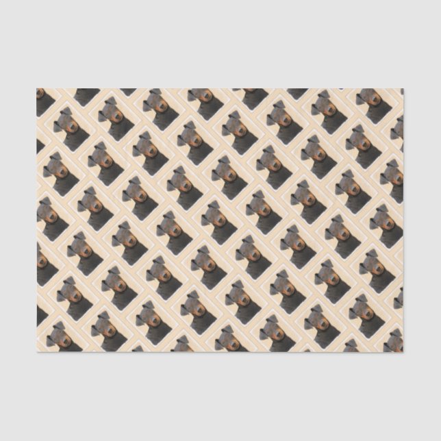 Papel De Seda Manchester Terrier Pintura Original (Frente )