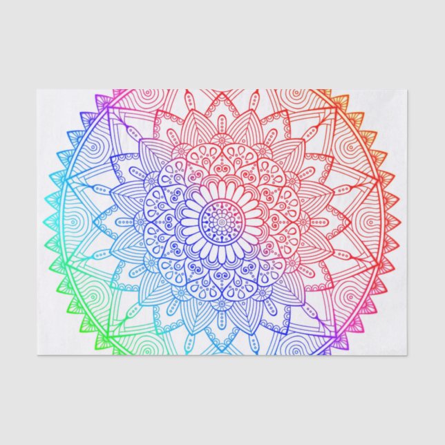 Papel De Seda Mandala Arco-íris (Frente )