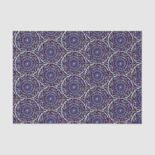 Papel De Seda Mandala azul para desligar (Frente )