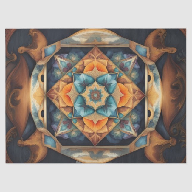 Papel De Seda  Mandala Cores Suaves decoupage (Frente )