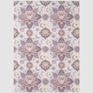 Papel De Seda Mandala de Lótus Celestial com Desenho Espiritual