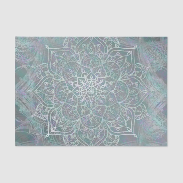 Papel De Seda Mandala Iridescente Boho Chic (Frente )