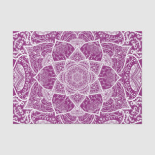 Papel De Seda Mandala roxa e branca - Loergann na Dahlia