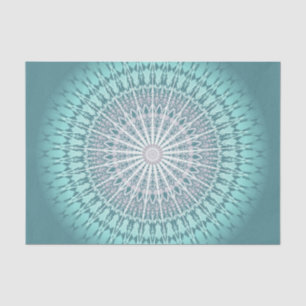 Papel De Seda Mandala verde de Chevron da cerceta