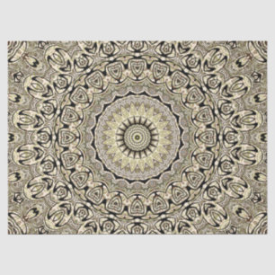 Papel De Seda Mandalas de Tons Terrosos Padrões Geométricos Intr