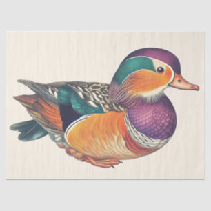 Papel De Seda Mandarin Duck Decoupage Pássaro