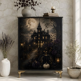 Papel De Seda Mansão Vitoriana Assombrada Lua Cheia Halloween