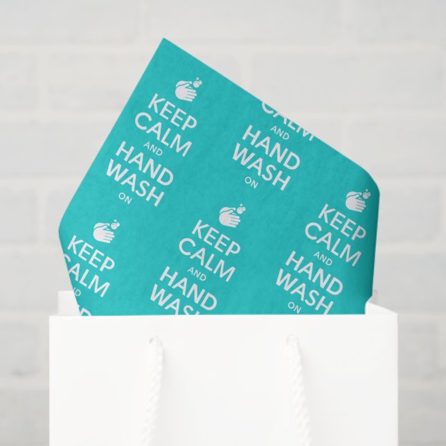 Papel De Seda Mantenha Calma E Lave Mão - Coronavírus E Gripe (Sacola de presentes)