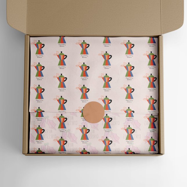 Papel De Seda Manter Calmo e Beber Pote de Café de Coffee (Coffee Pot Coffee Lovers Tissue Paper)