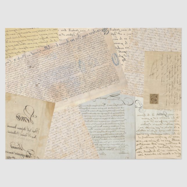 Papel De Seda Manuscrito francês invertido (Frente )