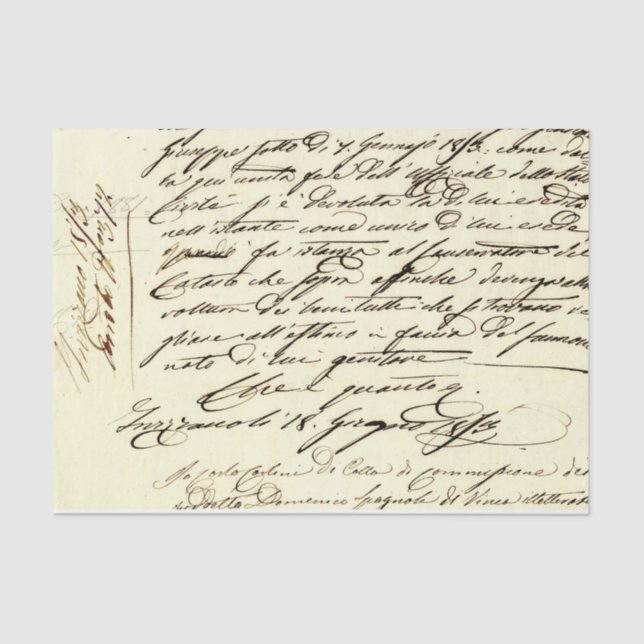 Papel De Seda Manuscrito Vintage  (Frente )